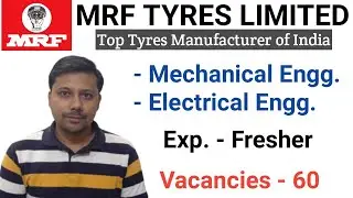 MRF Tyres Hiring for Fresher Mechanical & Electrical Engineers I Mechanical Jobs I Electrical Jobs