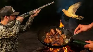 Охота на голубей и приготовление пищи | Дикая дичь у костра, ловля и приготовление пищи