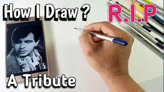 How I Draw Dilip Kumar Portrait | RIP 🙏| Dilip Kumar Pencil Drawing For Tribute