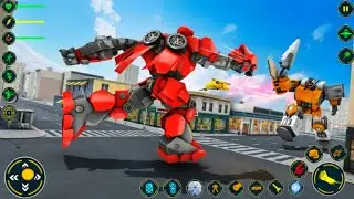 Red Dolphin 🐬 Robot Multiple Transform Wars: Car Drone Flying Dolphin Robot Game - Android Gameplay 