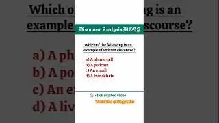 Discourse Analysis in Linguistics: Top 35 MCQS! 🗣️📚 #shorts #discourseanalysis #linguistics #quiz