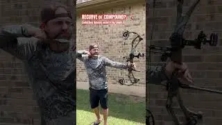 RECURVE vs. COMPOUND! Which do you prefer? #archery #hunting #bowhunting #subscribeformore #bullseye