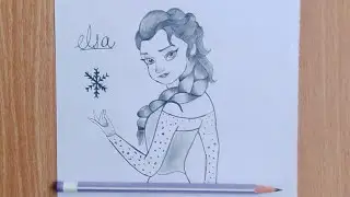 drawing of Elsa in Frozen movie//very easy to make step by step #shorts