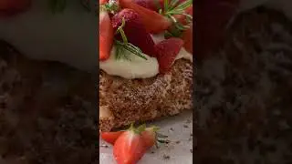 strawberry whip cream roll cake #shorts