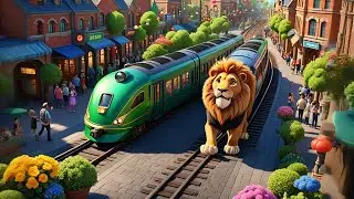 Green Train to Animal Town | Green Train Song for Kids | Nursery Rhymes & Counting Songs