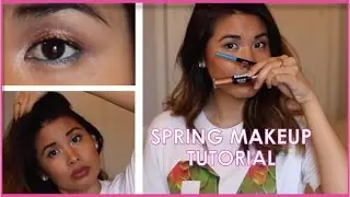 Spring Makeup Tutorial - Copper Eye and Blue Eyeliner || Sunshine Carreon