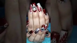 #kanaknailart #nailartbykailashnaagar#redChrome#silverglitter