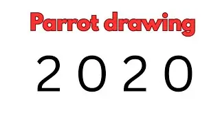 how to draw parrot with number 2020 || parrot drawing easy with numbers || number art parrot ||