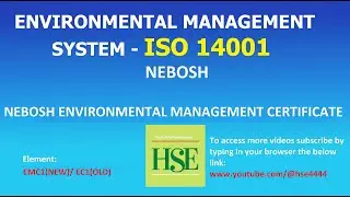 ISO 14001 || NEBOSH ENVIRONMENT CERTIFICATE