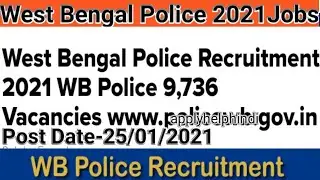 How To West Bengal police recruitment 2021 WB Police kolkata police job 10th pass