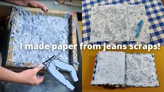 I made PAPER using old fabric scraps// Homemade SCRAPBOOK ideas