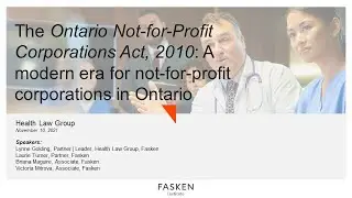 The Ontario Not-for-Profit Corporations Act, 2010
