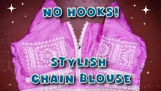 Front Open Chain Blouse from Saree | DIY #BlouseDesign #DIYFashion #SareeHack**