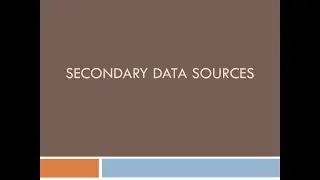 Secondary data sources
