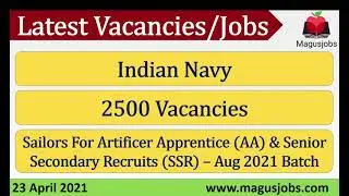 Indian Navy | Sailors | 2500 Vacancy | Recruitment 2021