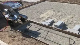 MudMixer Usage Off-Grid with Water Tank and Pump for Concrete Slab Foundation