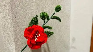 Tutorial - Hibiscus 🌺 / Gumamela flower using fuzzy wires #fuzzywireflower  #pipecleanercrafts