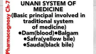 UNANI SYSTEM OF MEDICINE | TRADITIONAL MEDICINE SYSTEM | BASIC PRINCIPAL | PHARMACOGNOSY CH-7