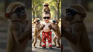 #monkey #babydance #cutebaby #funnyanimals #trending #dancevideo #funnyvideo #viraldance #736