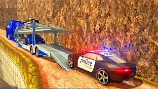 US Police Offroad Car Transporter Truck Driver - Android GamePlay