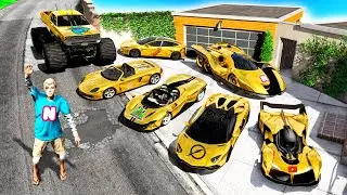 Collecting GOLD YOUTUBER CARS in GTA 5! (Caylus, MrBeast & More)
