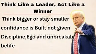 Think Like a Leader, Act Like a Winner|| Learn English , Motivation||Listening Practice #motivation 
