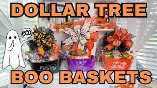 Dollar Tree Halloween Gift baskets | boo baskets under $14