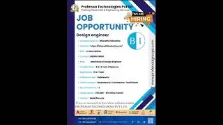 14 06 2024 New job offer for Design engineer / Profenaa / #coimbatore #skill #certifiedworkshop #job