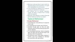 Types of Behaviour ll Animal behaviour ll Zoology ll Bsc, Msc