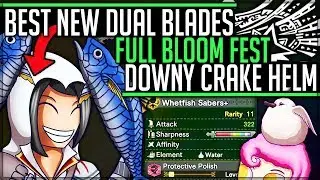 New Fish Dual Blades + Crake Helm - Full Showcase - Full Bloom Fest - Monster Hunter World Iceborne!