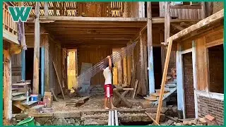Renovating old wooden houses in rural China | workers HD