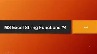 MS Excel Tutorial for Beginners : String Functions - Mid Function
