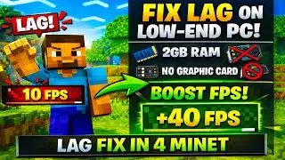 Fix Minecraft Lag in 4 Minutes 😱 | Low-End PC (2GB RAM)