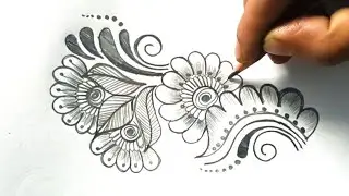 Simple pencil mehndi drawing||beautiful pencil mehndi drawing||mehndi design step by step||