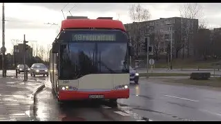 Lithuania, Vilnius, trolleybus 19 ride from Jurgio Matulaičio bažnyčia to Pašilaičių Žiedas