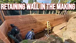 Framing a Large Concrete Retaining Wall &mdash; Rebar & Formwork Layout