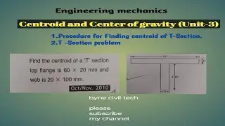 Centroid T-Section procedure and problem in Engineering Mechanics
