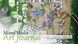 Typed Ledger Botanicals Collage  |  Art Journal Page  |  Mixed Media Inspired