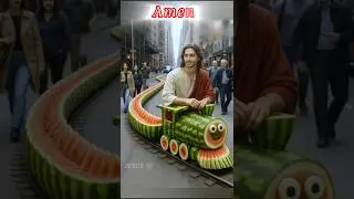 🥰🥰 Is This Real? Jesus Smiling on a Fruit Train with People in Awe!