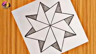 Star Polygon Drawing || Easy Polygon Step by step Draw || Draw X