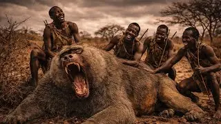 Inside Hadza Dangerous Hunt in Africa Life of Bushm vs Buffalo #villagecooking