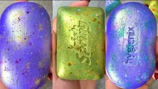 Extra Crispy And Crunchy Painted Soap Cutting 🧼 🔪 #oddlysatisfying #asmr #soapcarving 