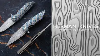 FOLDING KNIFE FOLDER VESPERTILIO #0249 DAMASTEEL CHRONO CIRCLE HALF DRESS HERMAN KNIVES