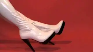 Boots of lack the White size: 36-47 13cm heel - Polish manufacturer.
