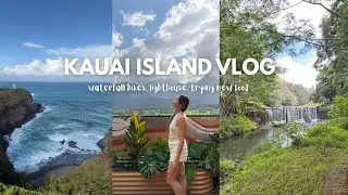 Kauai island vlog, girls trip, waterfall hikes + lighthouse
