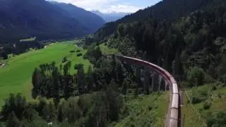 Landwasserviaduct by drone (UNESCO world heritage) / Landwasserviadukt Drohne