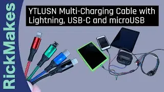 YTLUSN Multi-Charging Cable with Lightning, USB-C and microUSB