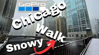 Walking Snowy Chicago Streets #gopro #goprohero11 #gopromediamod #chicago