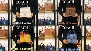 Coachbag coach willis top handler 18 四種顏色 粉筆白 土黃色 日光黃 藍鈴草