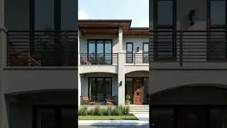 🏡 Modern 2 Storey Flat Roof House with Open Balcony Design #design #outdoors #architecture